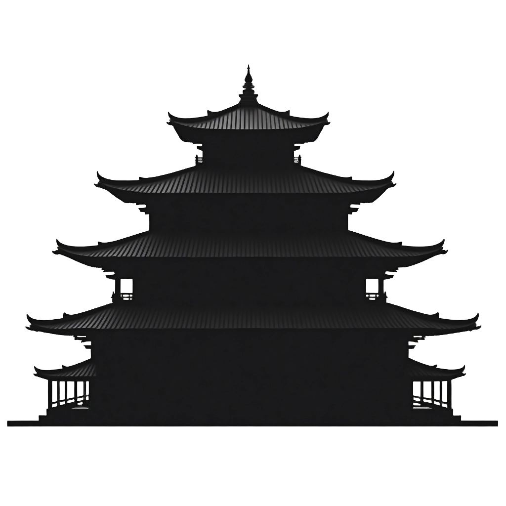 Traditional Chinese Pagoda Silhouette